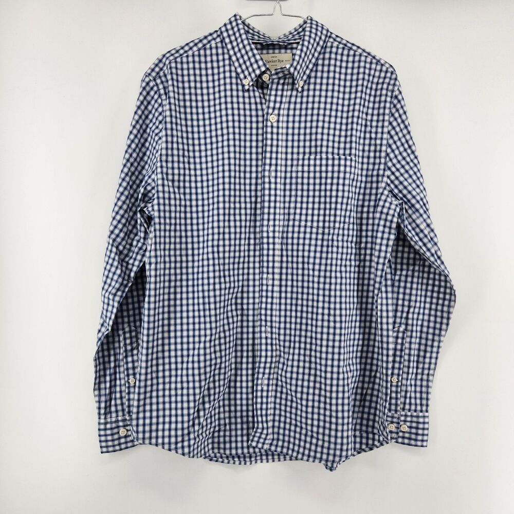Hawker Rye Men's Navy Medium Essential Wash Stretch‎ Shirt NWT